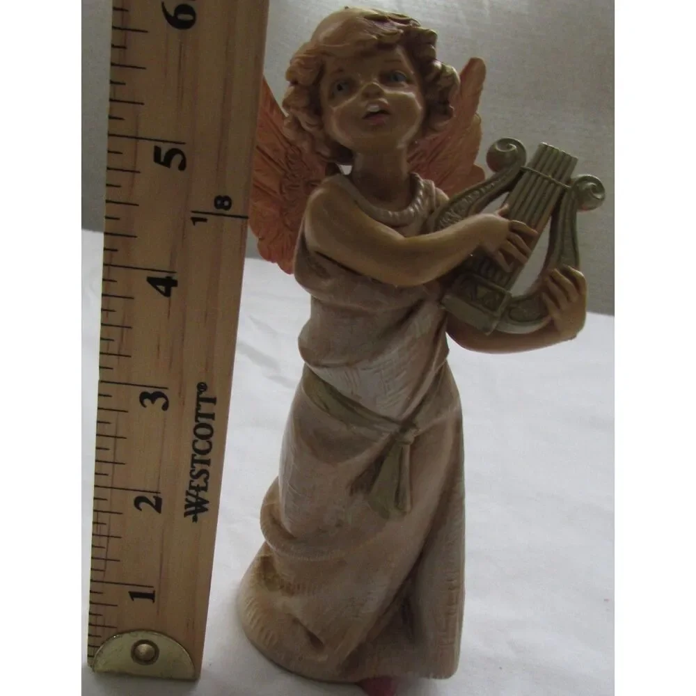 Vintage Angel playing harp Fontanini Italy 6